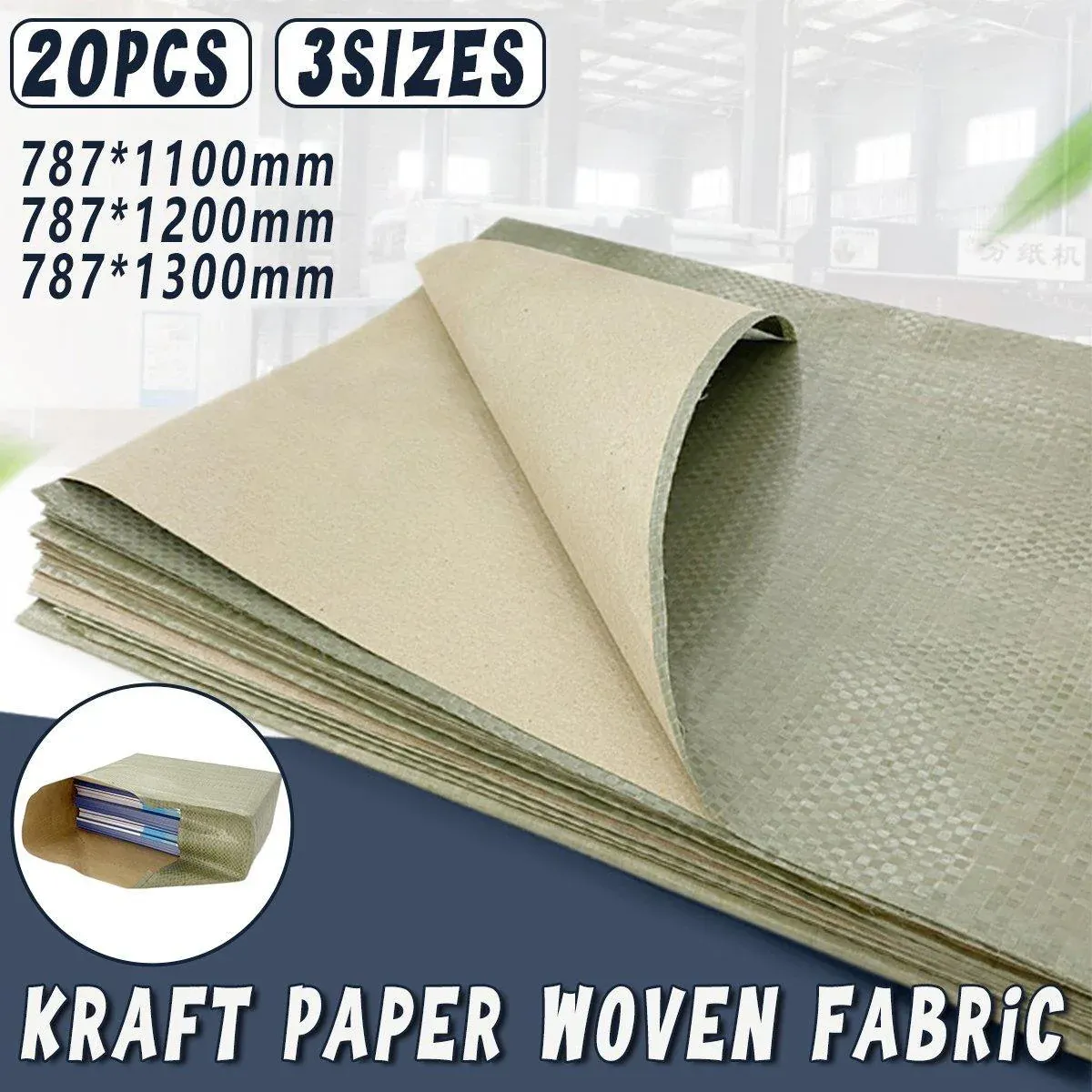 Heavy Steel Duty Kraft Paper Woven Fabric Composite for Book Furniture Packaging - 787-1100mm β image 2
