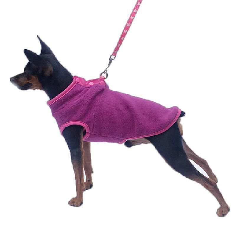 L Pet Dog Puppy Winter Warm Fleece Jumper Vest Coat Jacket Apparel Clothes Outdoor - Blue — image 4