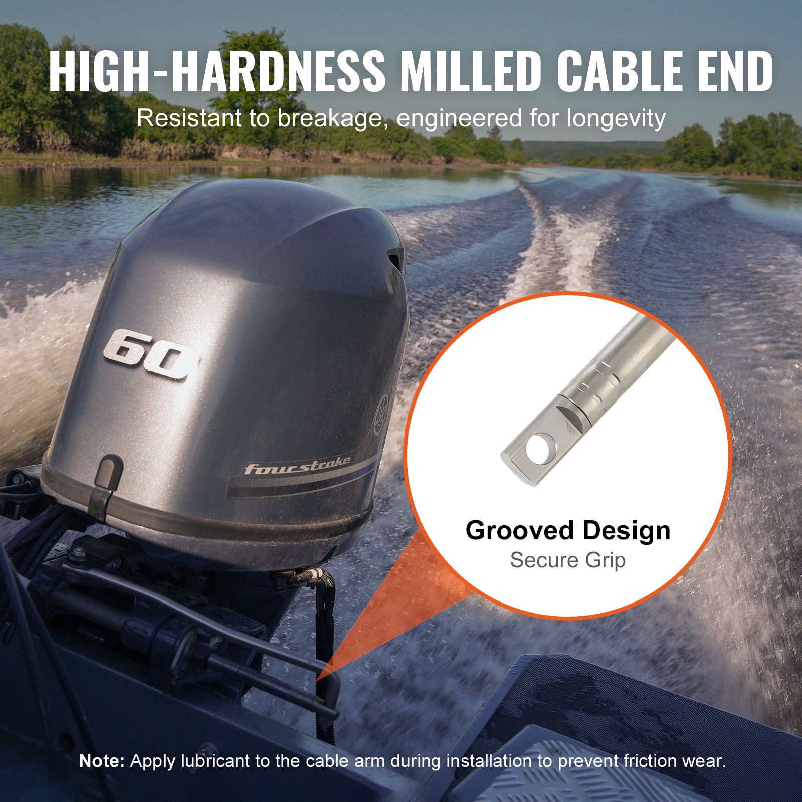 Boat Steering Cable, 17 Feet Outboard Marine Rotary Steering Cable, 1/2 Ton High Tensile Strength, Steel Steering Wheel Cable Compatible with Most โ image 5