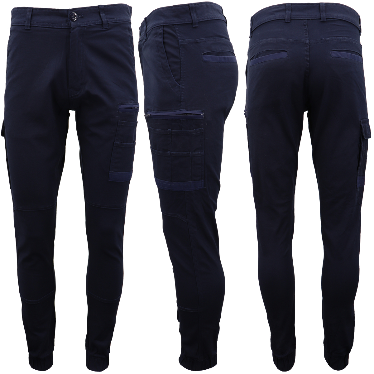 Men's Cargo Cotton Drill Work Pants UPF 50+ 13 Pockets Tradies Workwear Trousers, Khaki, 34 โ image 4