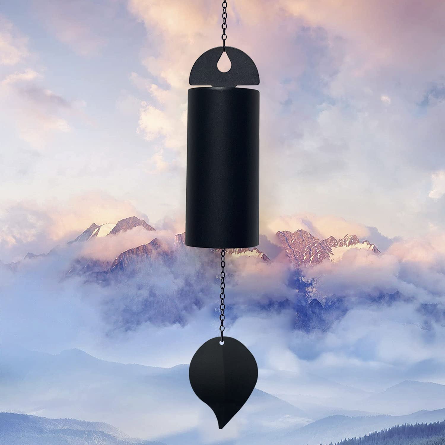 Deep Resonance Serenity Bell Large Metal Cylinder Wind Chimes Outdoor Windbell Deep Tone 30 Inch Garden Wind Chimes for Patio and Terrace Musical Windchime