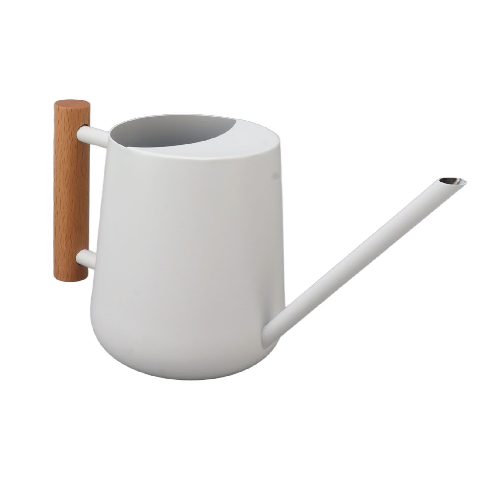 Watering Can 900ml Stainless Steel Long Spout Wooden Handle Elegant Flower Watering Pot for Garden Family Outdoor White โ image 5