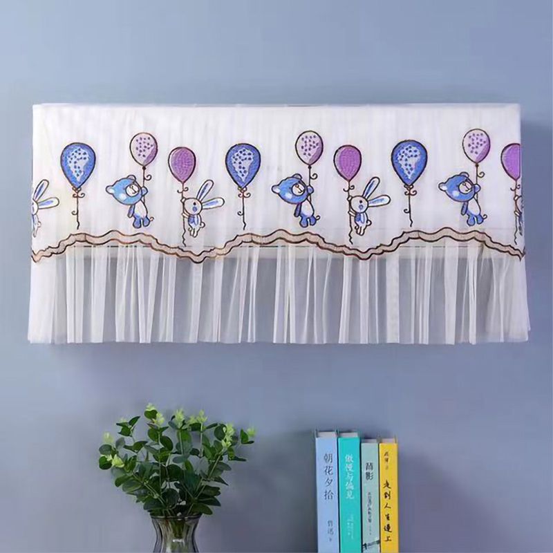 1.5P Air Conditioner Dust Cover Dustproof Wall Mounted Air Conditioner Protective Case Home Decorative Dust Cover Bear Rabbit Purple Blue Balloons โ image 3