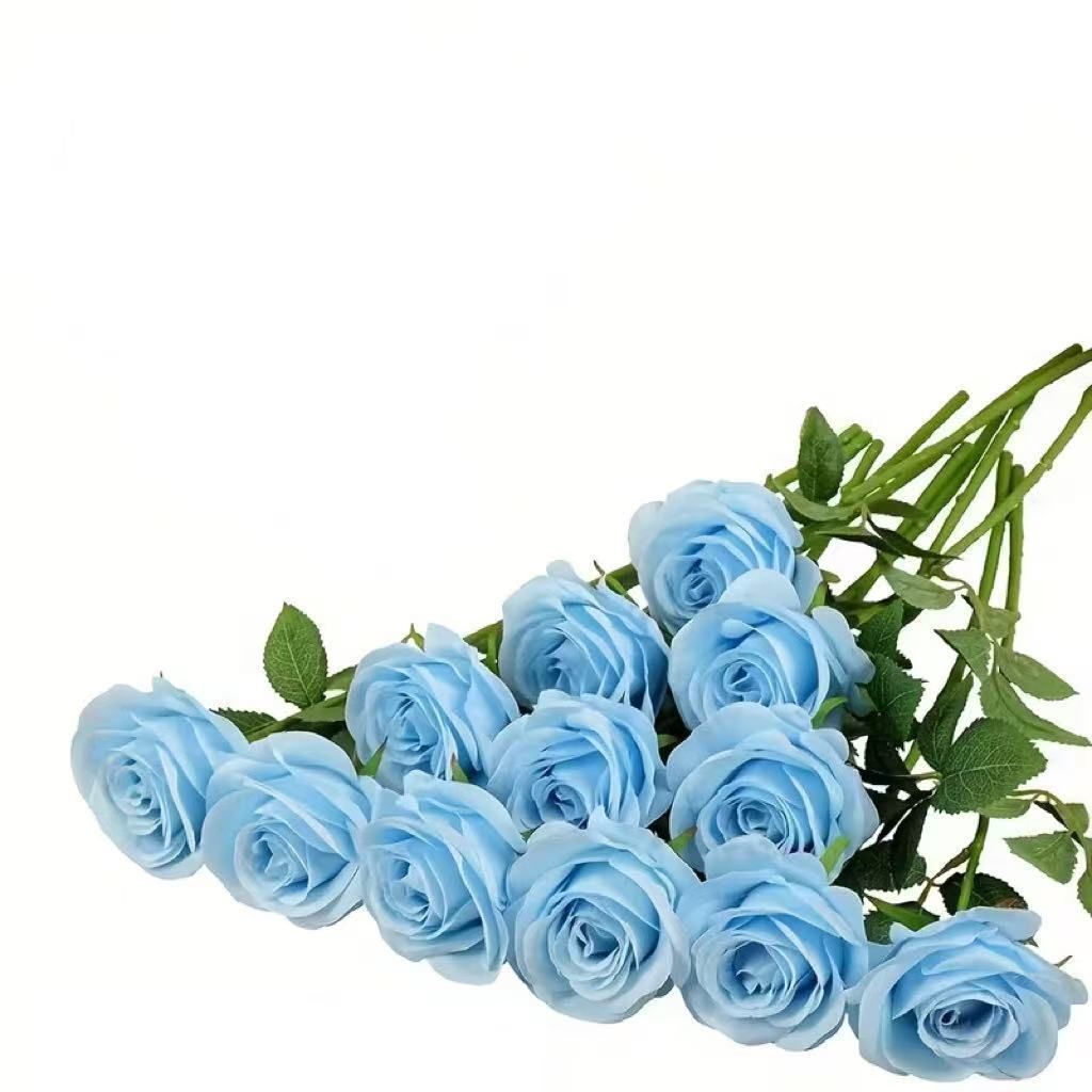 Artificial Silk Roses 25-Piece Bouquet Wedding Decorations Family Gathering - White - Size L — image 2