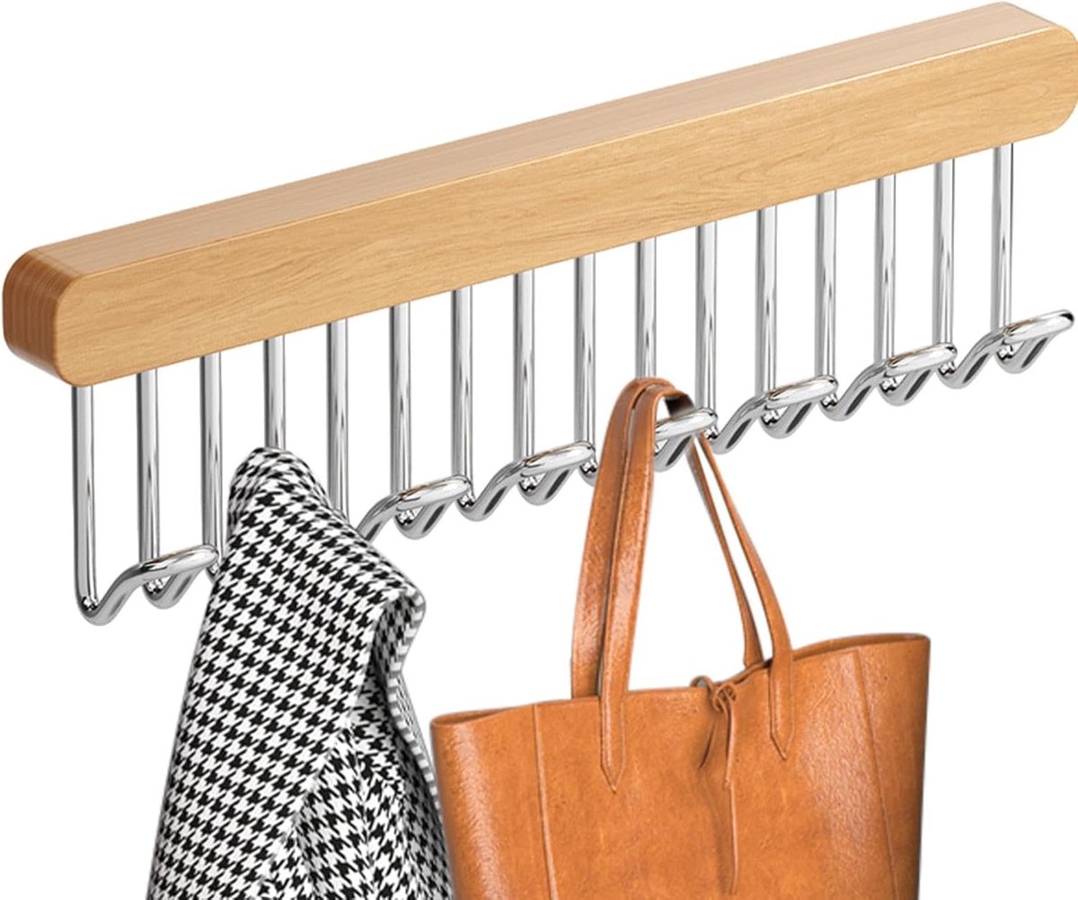 Clothes Hangers - Clothes Rod - Extendable - Hook Extendable Clothes Hanger - Non-Slip Coat Racks With 8 Hooks - Multifunctional Hanger - Multifunctional