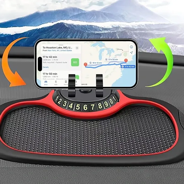 Reliable Professional Compatible Non-slip car dashboard mat with phone holder and storage pockets, Made of Pvc — image 2