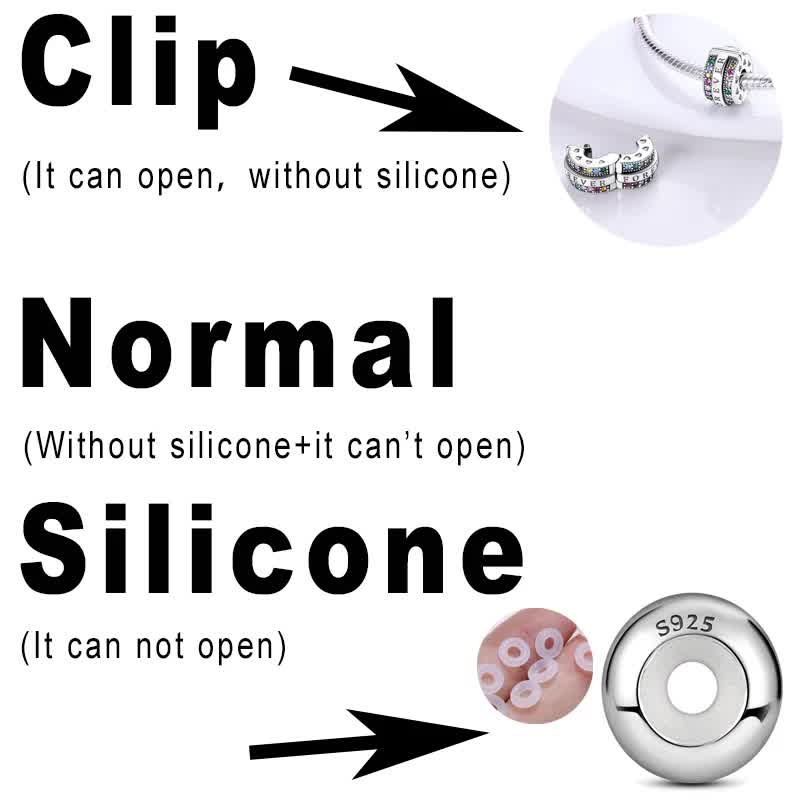 925 Sterling Silver Clip Charms Safety Chain Charm Silicone Stopper Bead Fit Jewelry Making For Bracelet T Diy PTC512 โ image 6