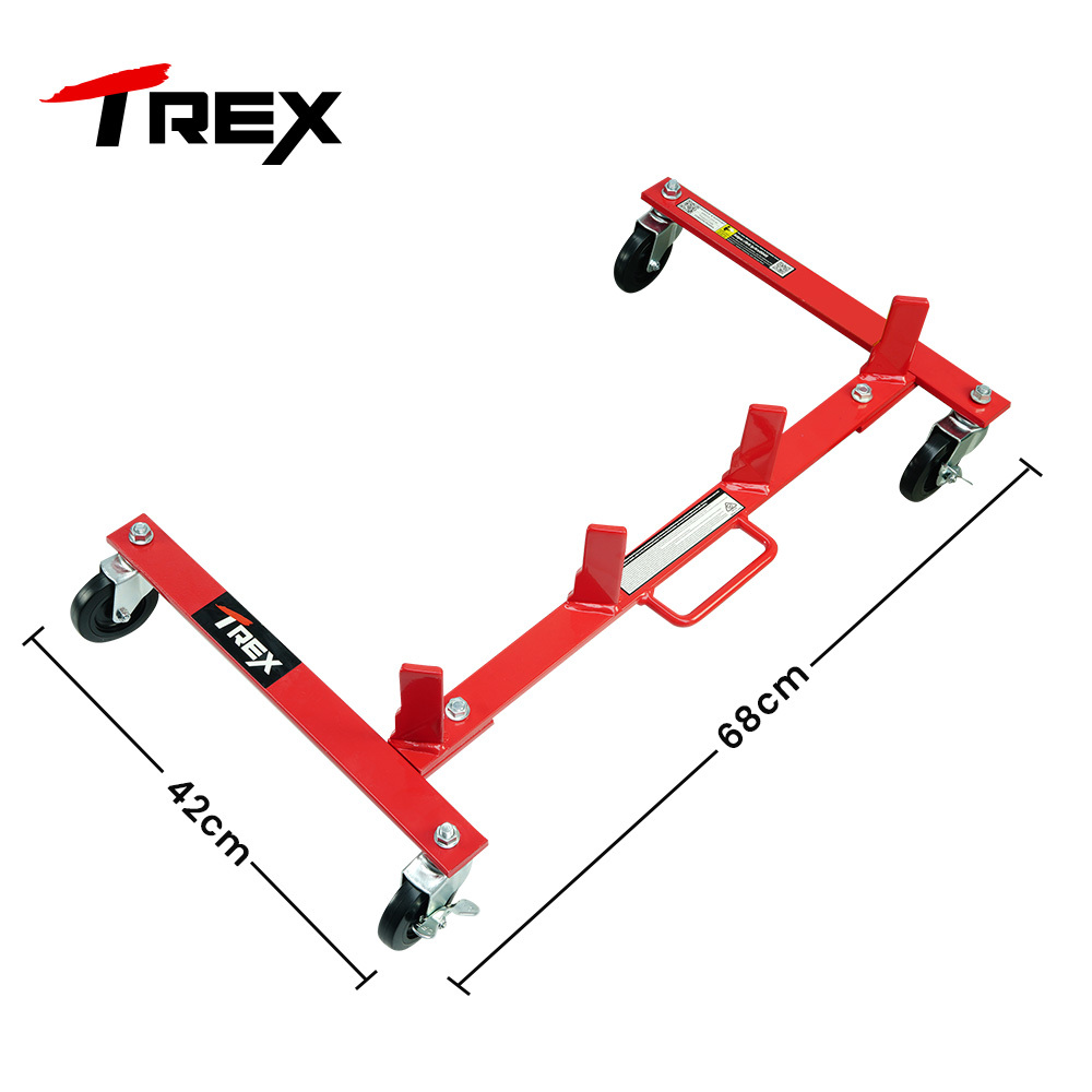 T-Rex Vehicle Positioning Jack Storage Rack Stand, Heavy Duty Design with Locking Castor Wheels — image 2