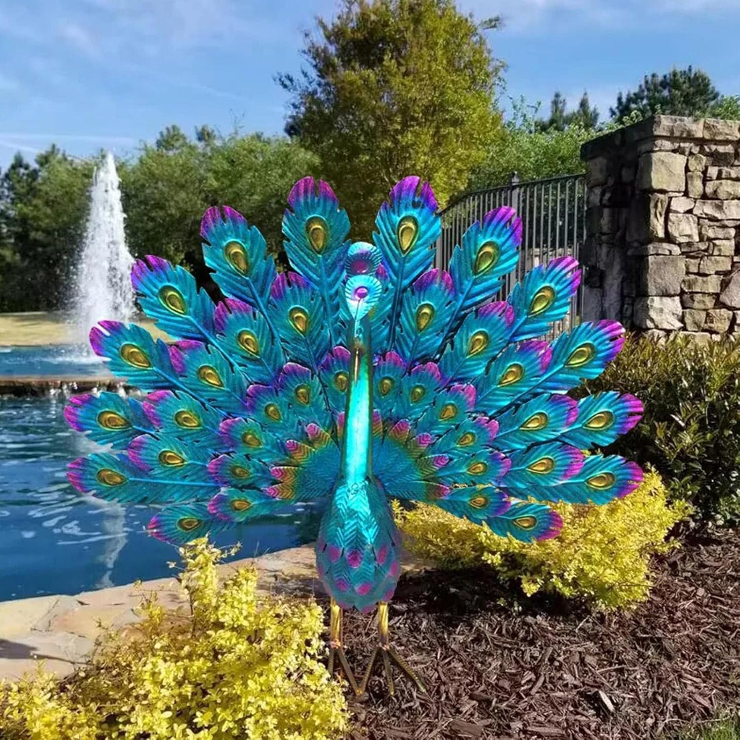 Metal Peacock Garden Decoration Weatherproof Outdoor Figurine — image 4