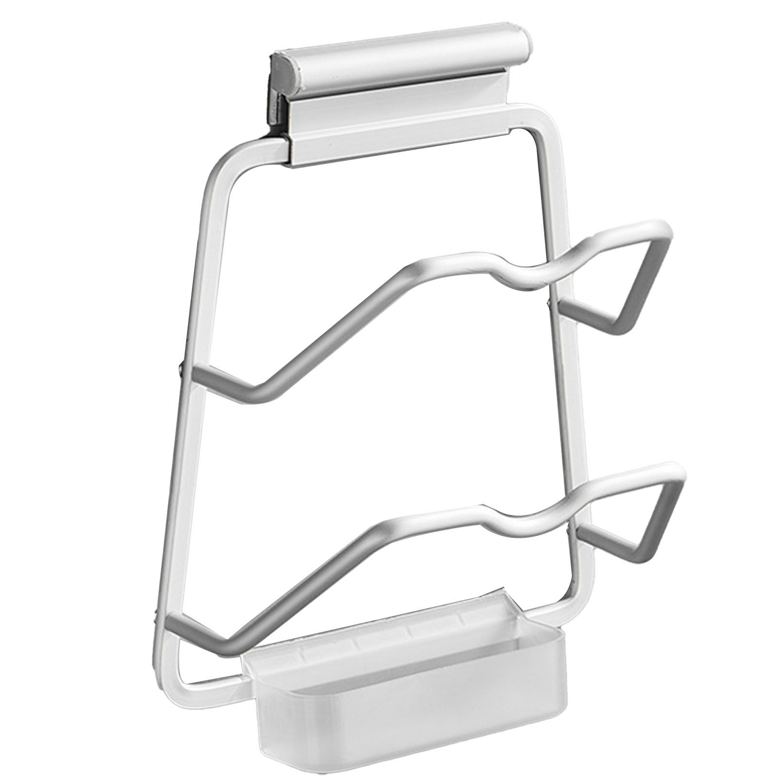 Pot Lid Holder Drilling Free Wall Mounted Space Saving Aluminium Hand Polishing Rustproof for Kitchen 2 Layer โ image 2