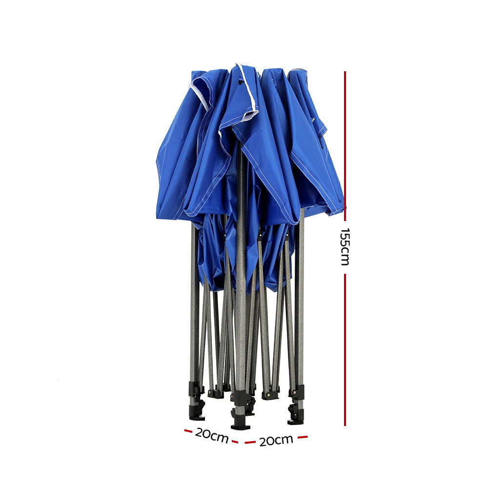Instahut Gazebo Pop Up Marquee 3x3 Folding Tent Wedding Gazebos 500D Oxford Blue โ image 3