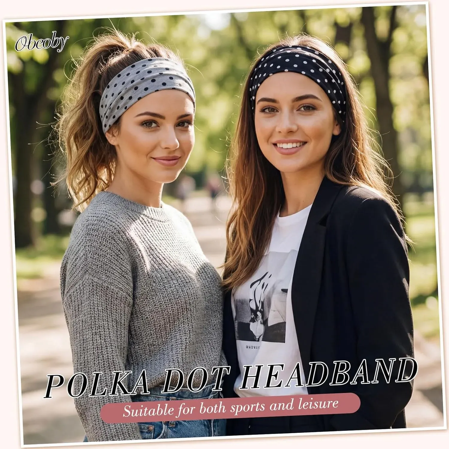 8 Pack Headbands for Women and Girls, Non Slip Polka Dot and Stripe Hair Bands, Retro Y2K Style Assorted Colors โ image 6