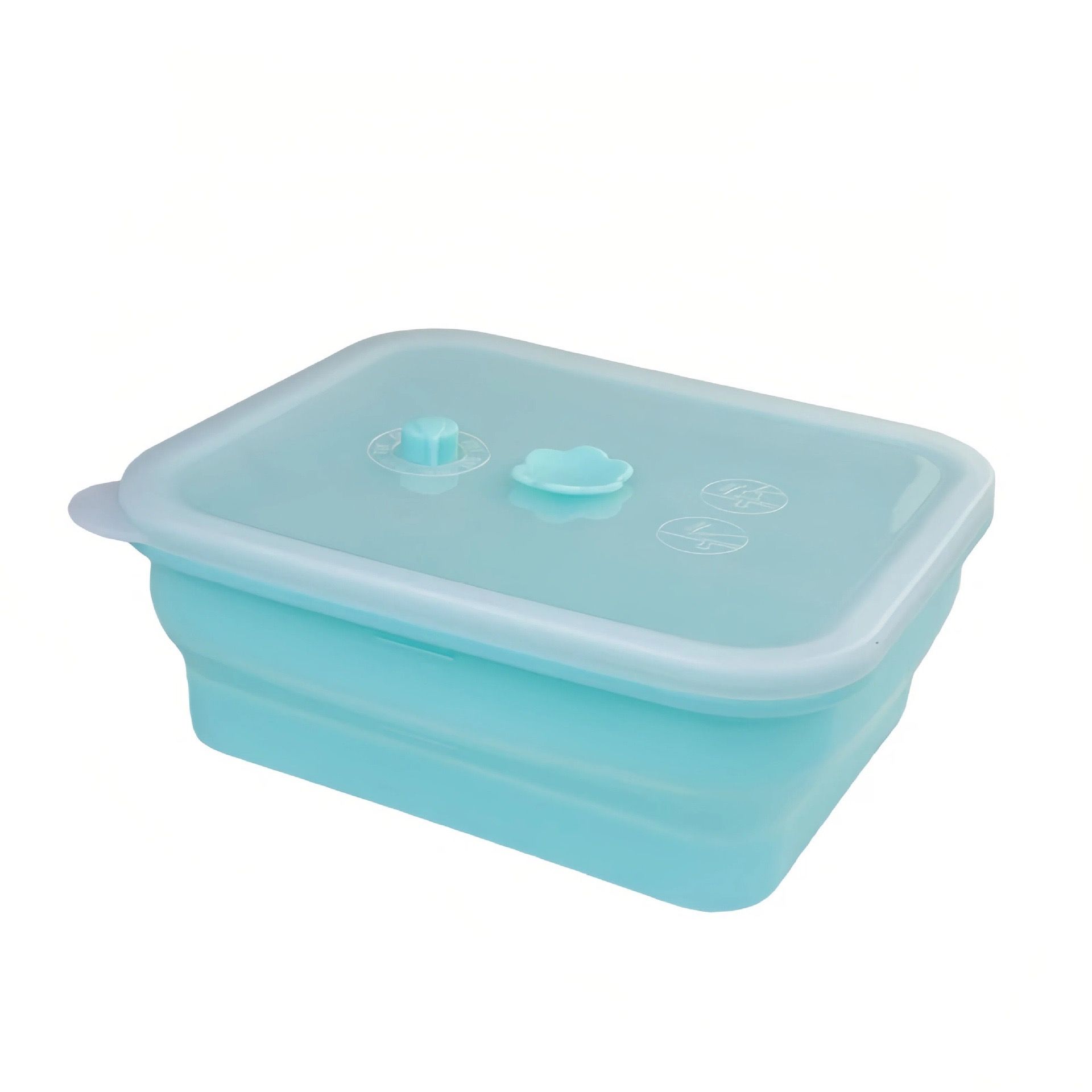 Collapsible Food-Grade Silicone Storage Container with Leakproof Lid, Built-in Date Dial and Steam Vent - Reusable, Microwave-Safe, Freezer-Ready