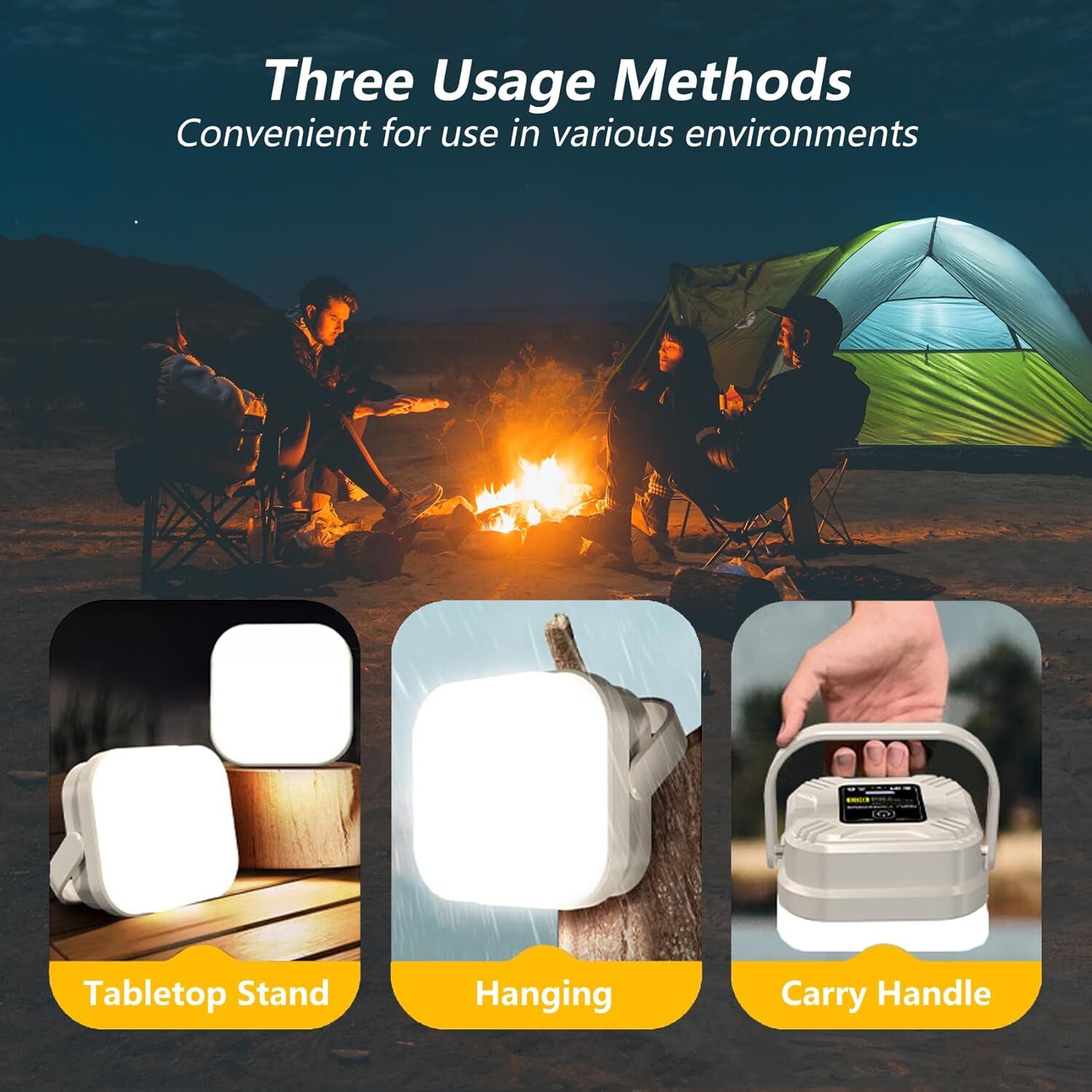 2-Pack LED Night & Emergency Lights - Mini Portable with 3 Modes for Home, Bedrooms, Power Outages & Backup, Outdoor Travel, Camping, Barbecue — image 5