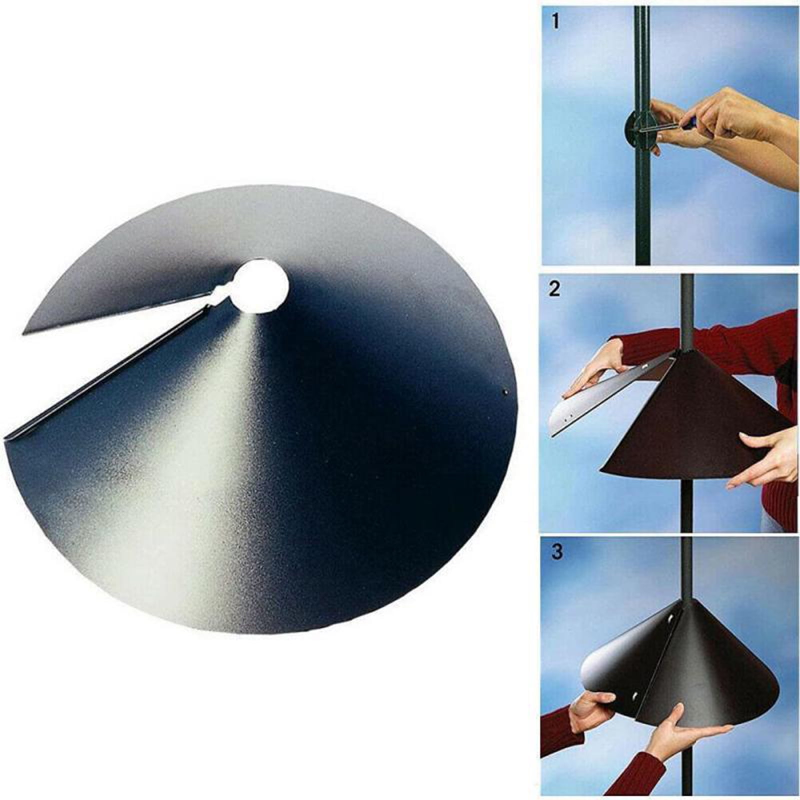 Squirrel Proof Baffle 12/14/16/18 Inches Wide Squirrel Protection for Bird Feeders Anti-Rust Galvanized Steel Hangable Baffle, Protects Bird Houses from — image 3