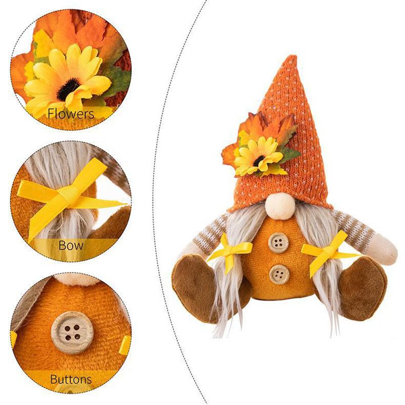 2PCS Sunflower Decorations, Summer Gnomes, Spring Gnomes, Gnome Plush for Tiered Tray Kitchen Decor, Farmhouse Swedish — image 3