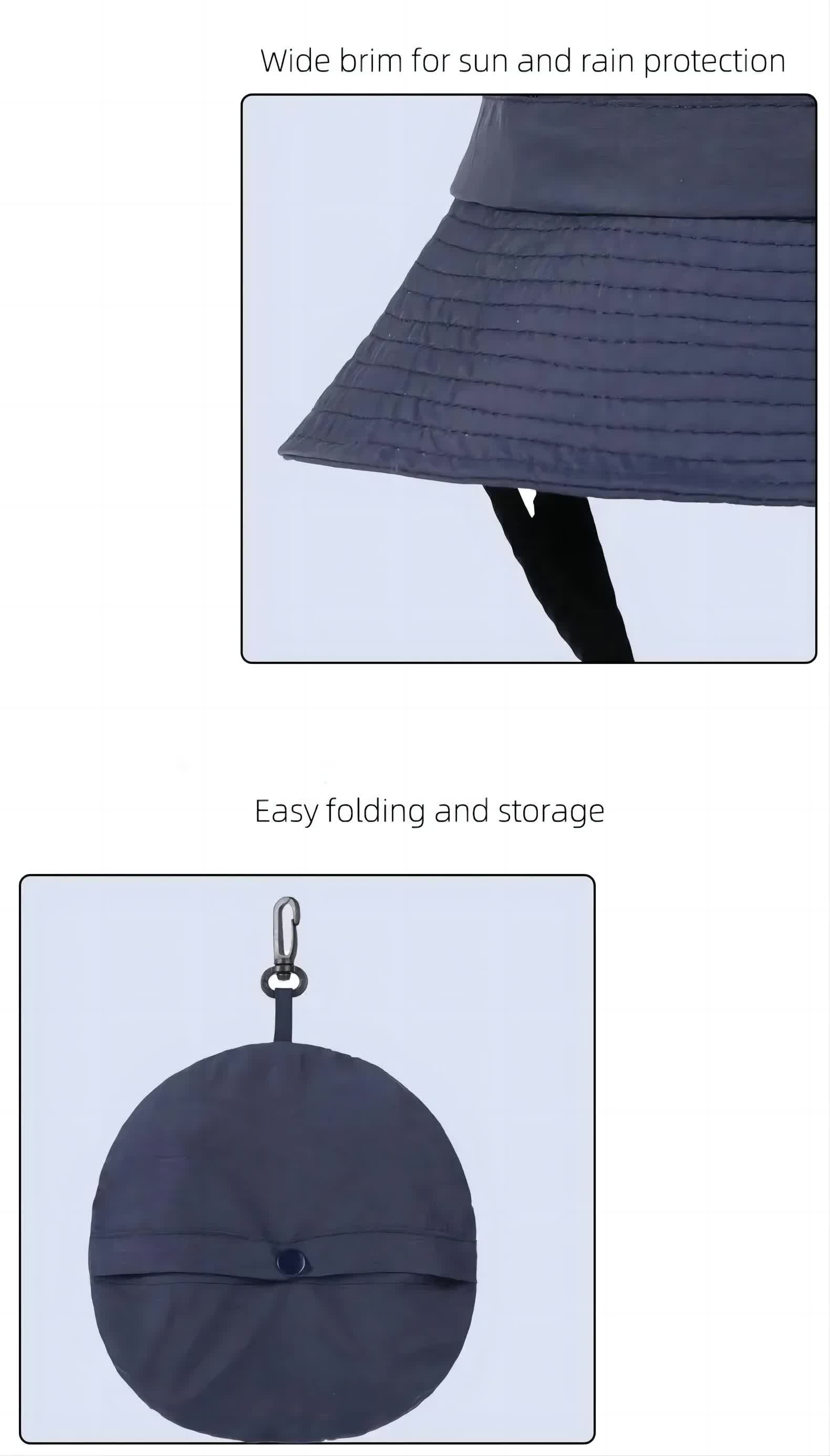 Dark Blue UV50+ Sun Protection Bucket Hat - Waterproof, Quick-Dry, Foldable Outdoor Fishing Hat for Men and Women — image 4