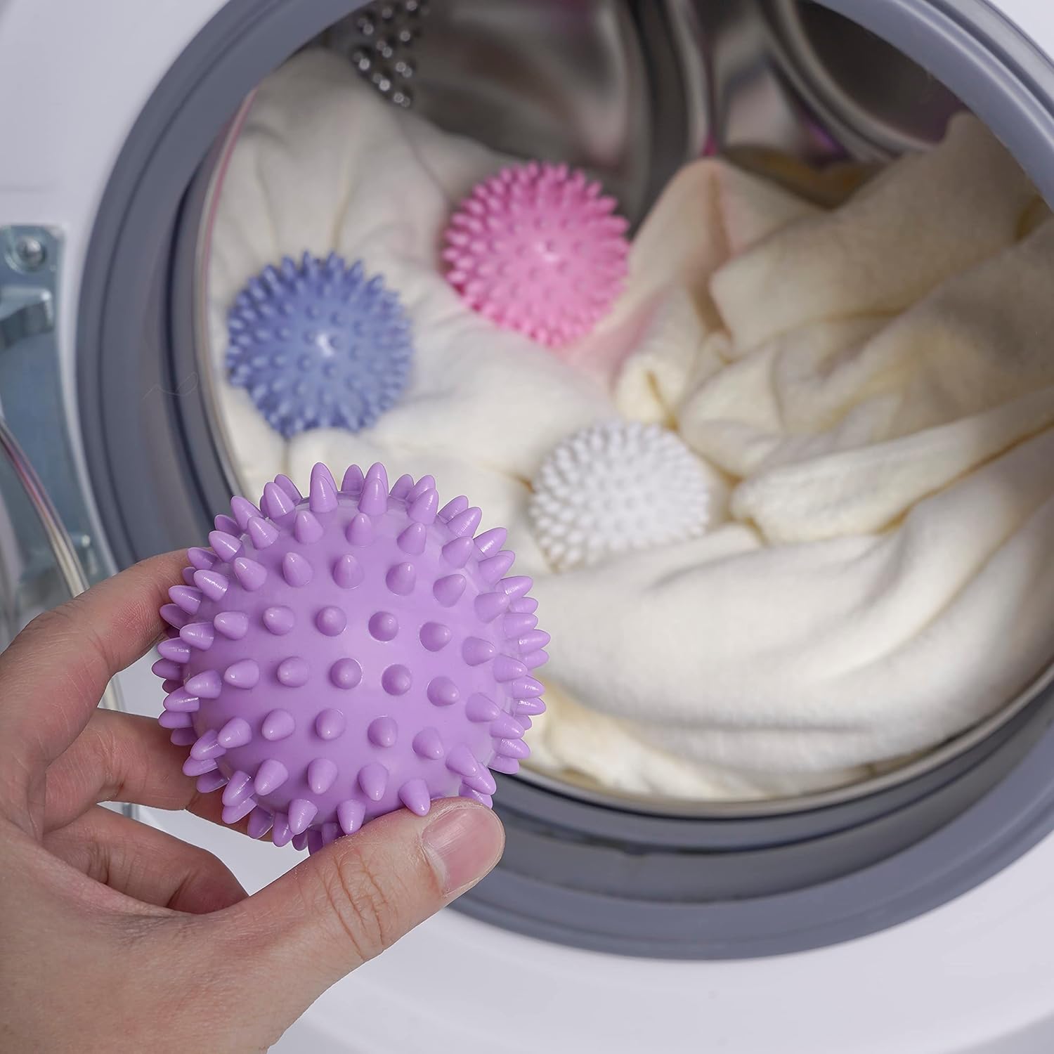 Reusable Laundry Dryer Balls - Eco Friendly Fabric Softener Alternatives Soften and Fluff Laundry Wrinkle Release(Set of 4 Random Color) β image 4