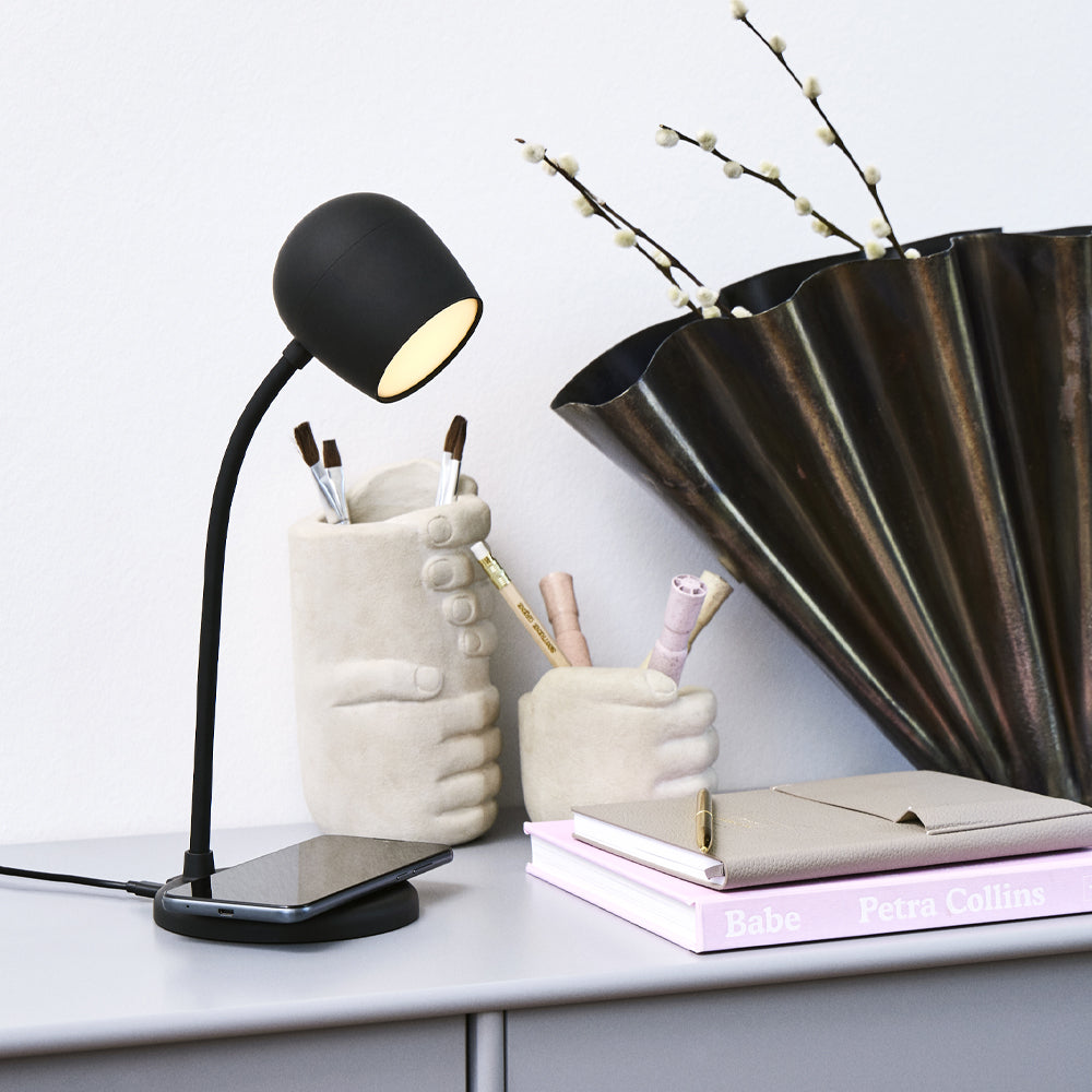 Kreafunk Ellie Lamp W/ Qi Charger And Bluetooth Speaker - Black โ image 3
