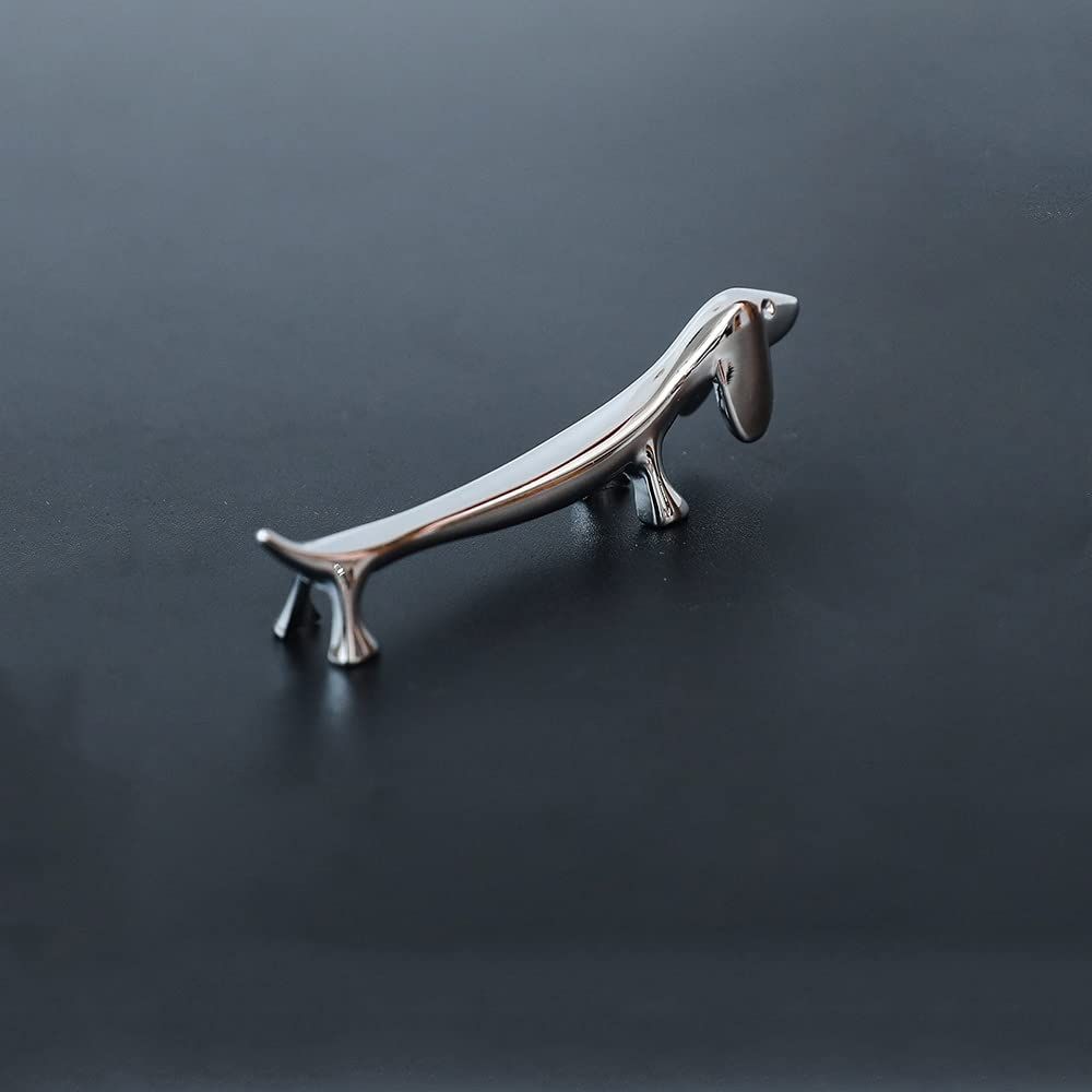 4 Pieces Chopsticks Holder Sliver Chopstick Rest Pillow Zinc Alloy Chopstick Rack Stand for Spoon Fork Knife (Dachshund) — image 3