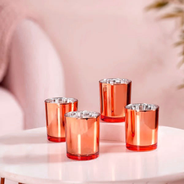 40 Pack Copper Votive Tealight Candle Holders Valentines Day Mercury Wedding Decor Glass Candlestick Party Decorations Bridal Baby Shower Event โ image 3