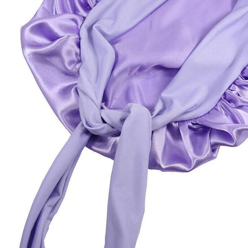 Sleeping Bonnet Hair Wrap Silk Satin Cap Women Elastic Night Hat Soft Headwear - Pink โ image 4