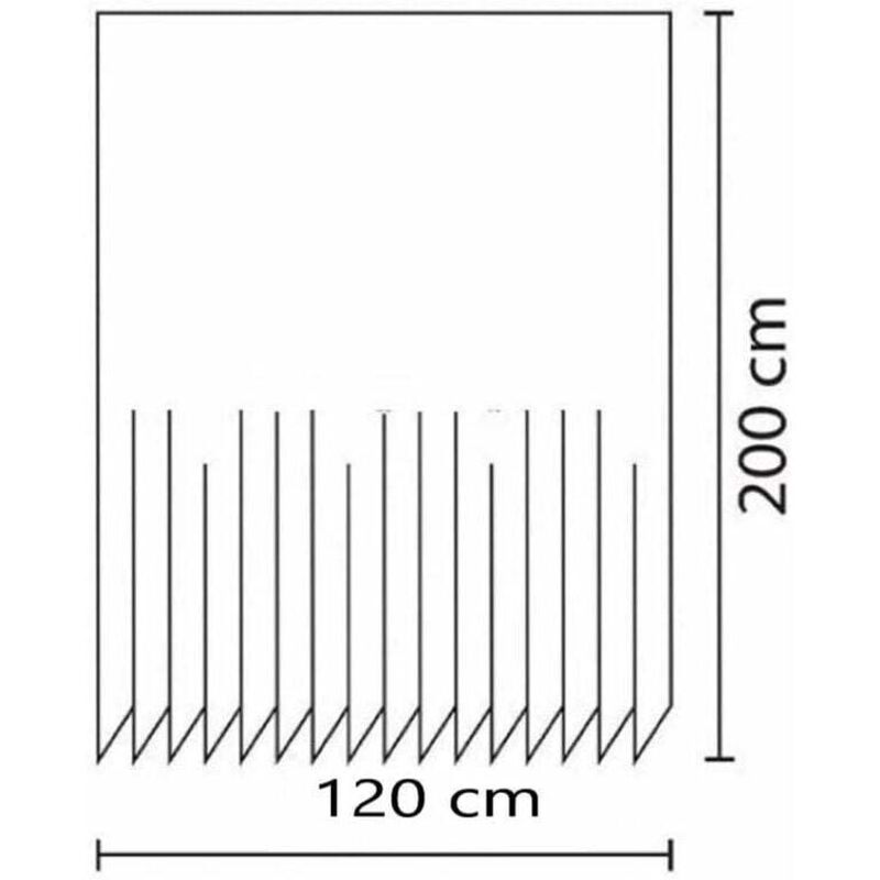 Black Shower Curtain 120x200 cm High Quality Polyester Waterproof Anti-mildew Machine Washable with Hooks Included โ image 3