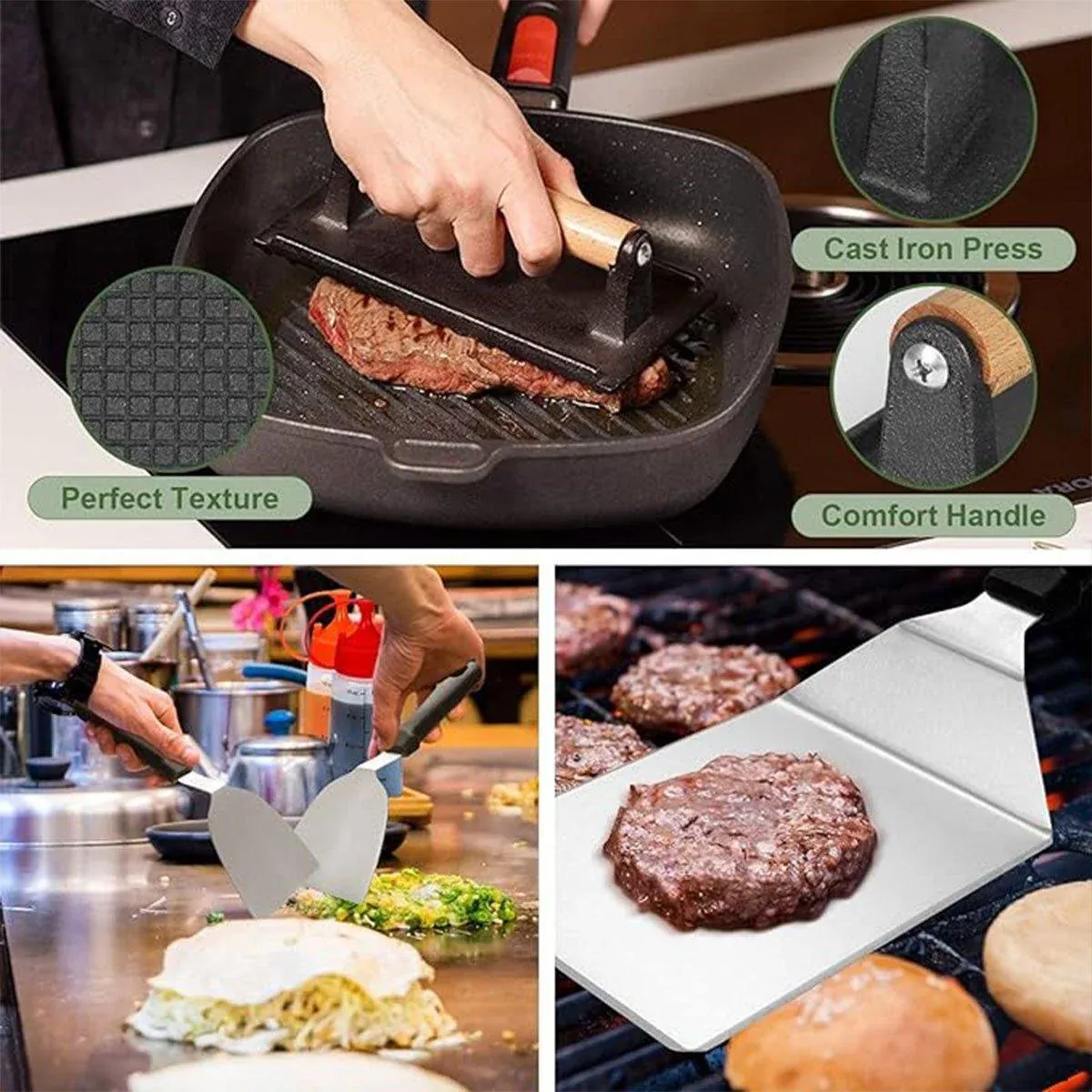 17 Piece BBQ Grill Tools Set Outdoor Barbecue Spatula Shovel Stainless Steel Kit — image 4