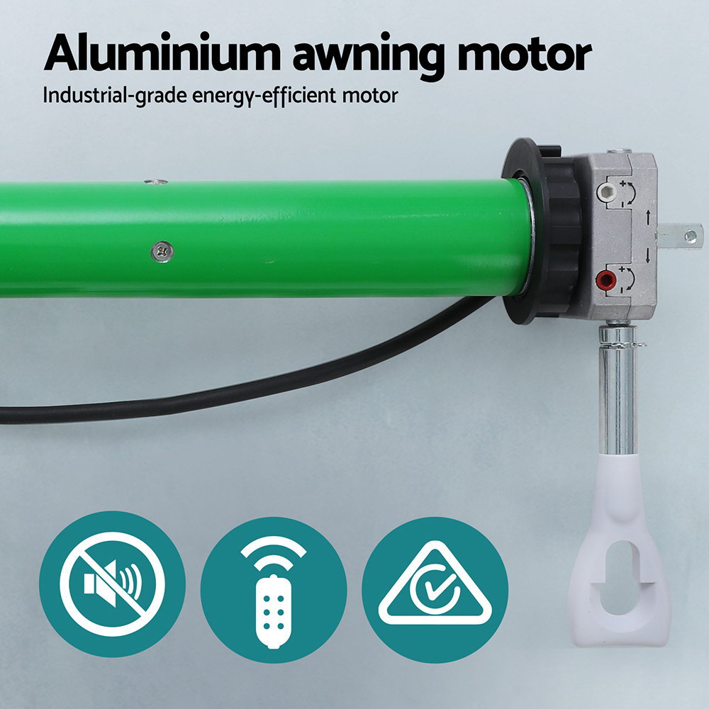 Instahut Retractable Folding Arm Awning Motorised Sunshade 4Mx3M Grey White โ image 4