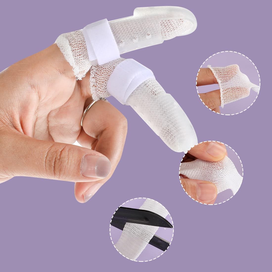 Finger Tubular Bandage, Net Wound Dressing Stretch Tubing Gauze Dressing Retainer Breathable Thumb Toe Covers for Wounds Finger Applicator and Splint, 1.5CM X โ image 5