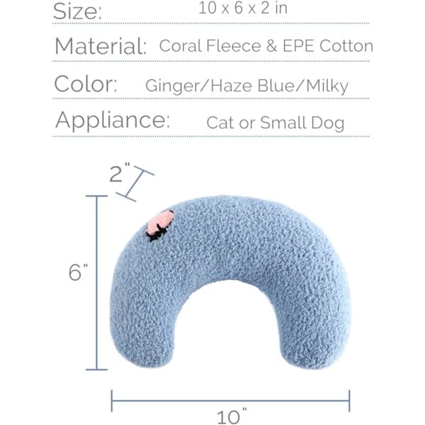 Pet Pillow for Cats and Dogs, White U-Shaped Headrest, Pet Fur Resistant, Tear and Bite Resistant, for Play and Relief — image 4