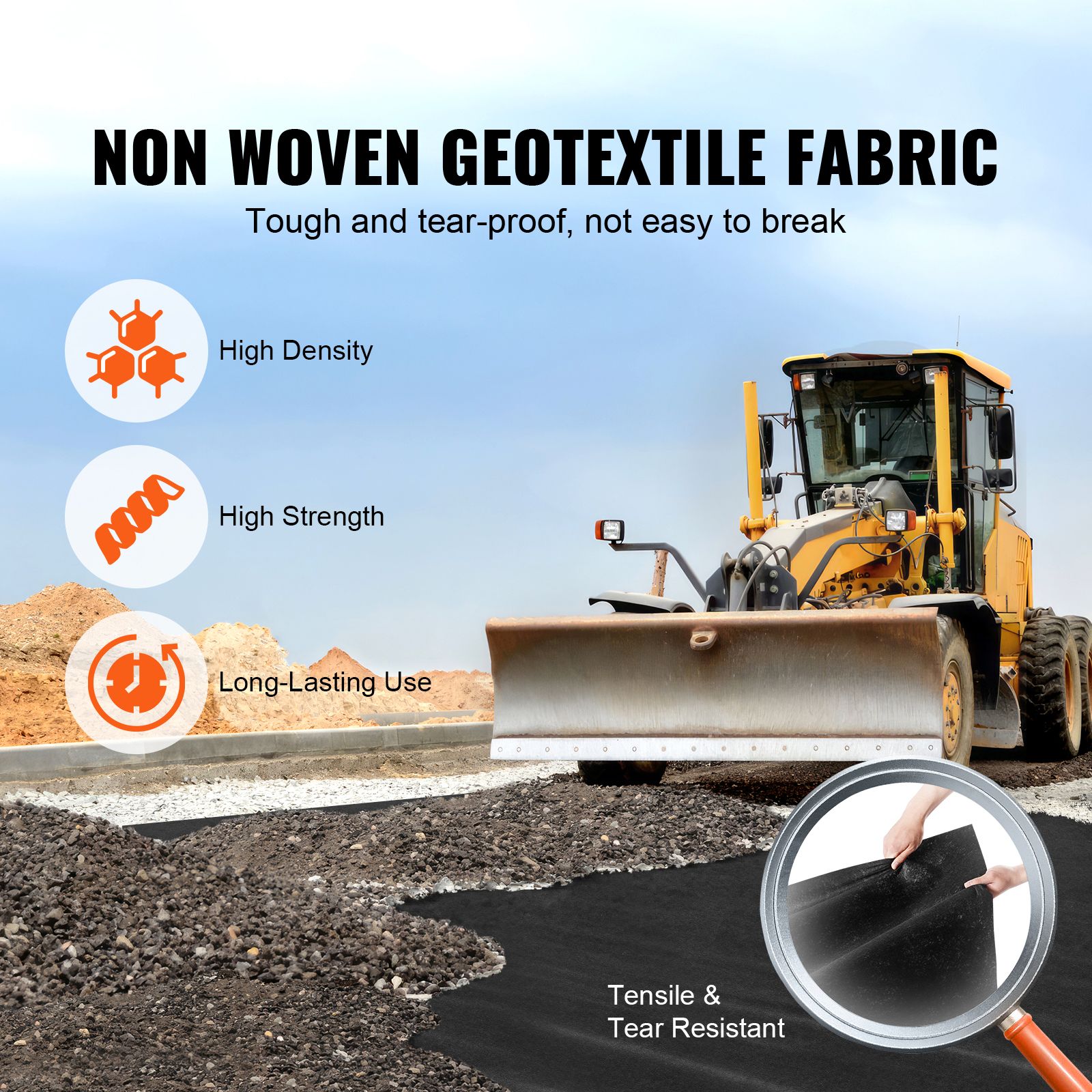 Non Woven Geotextile Fabric Under Gravel, 6x100FT 8OZ Driveway Fabric Landscape Fabric, Heavy Duty Weed Barrier Fabric, Ground Cover Weed Control Fabric โ image 2