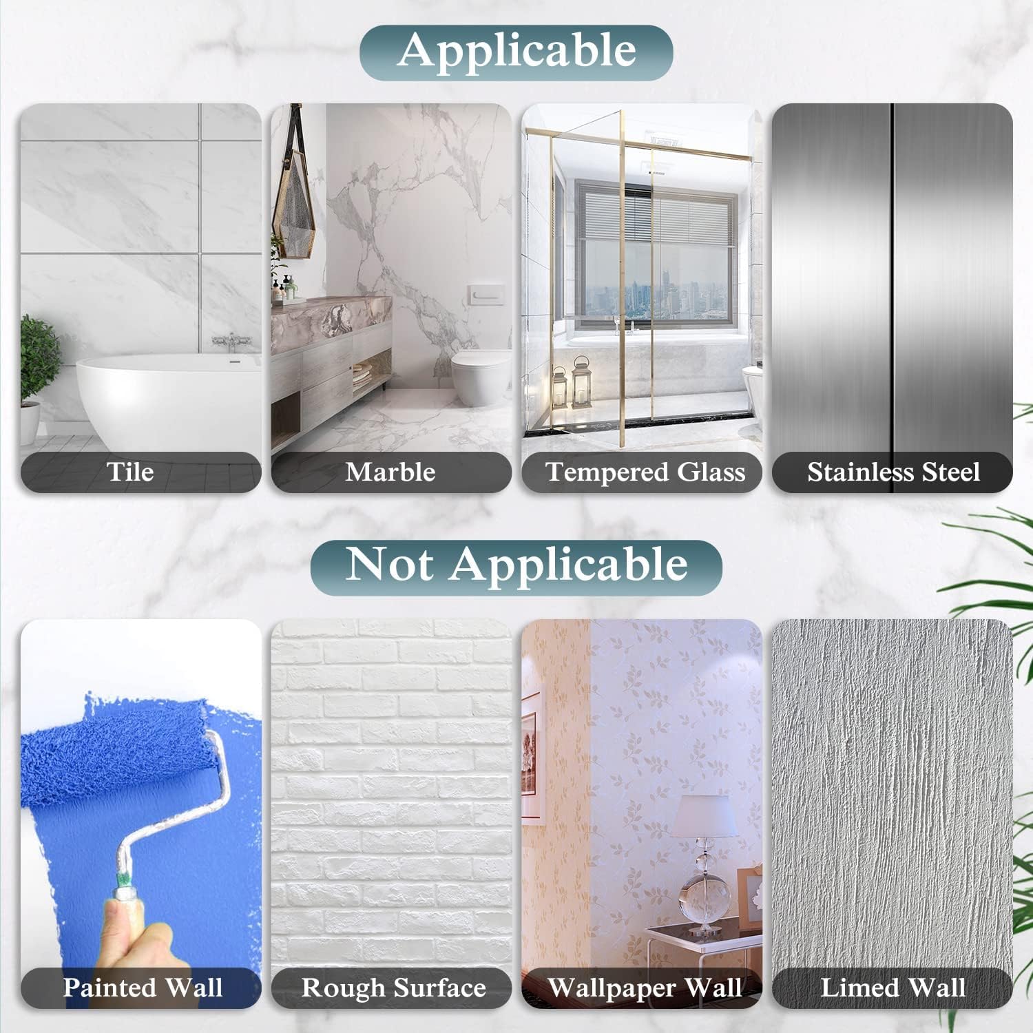2 Pack Transparent Shower Caddy Adhesive for Replacement, No Drilling, Soap Holder, Bathroom Storage Shelves and Kitchen Racks — image 5