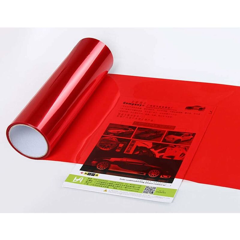 Car Light Sticker, Self Adhesive Car Light Sticker Smoke Fog Light Taillight Tint Vinyl Film Sheets, Red, 30 × 60Cm — image 3