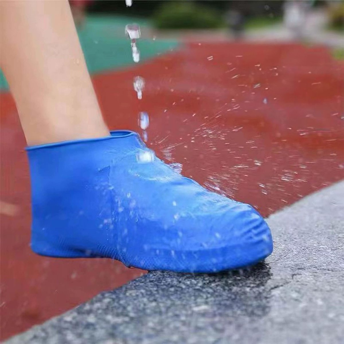 Overshoes - 1 Pair - Waterproof Silicone Overshoes - Reusable, Non-slip, Suitable for Outdoor Activities (Blue - Size L) — image 2