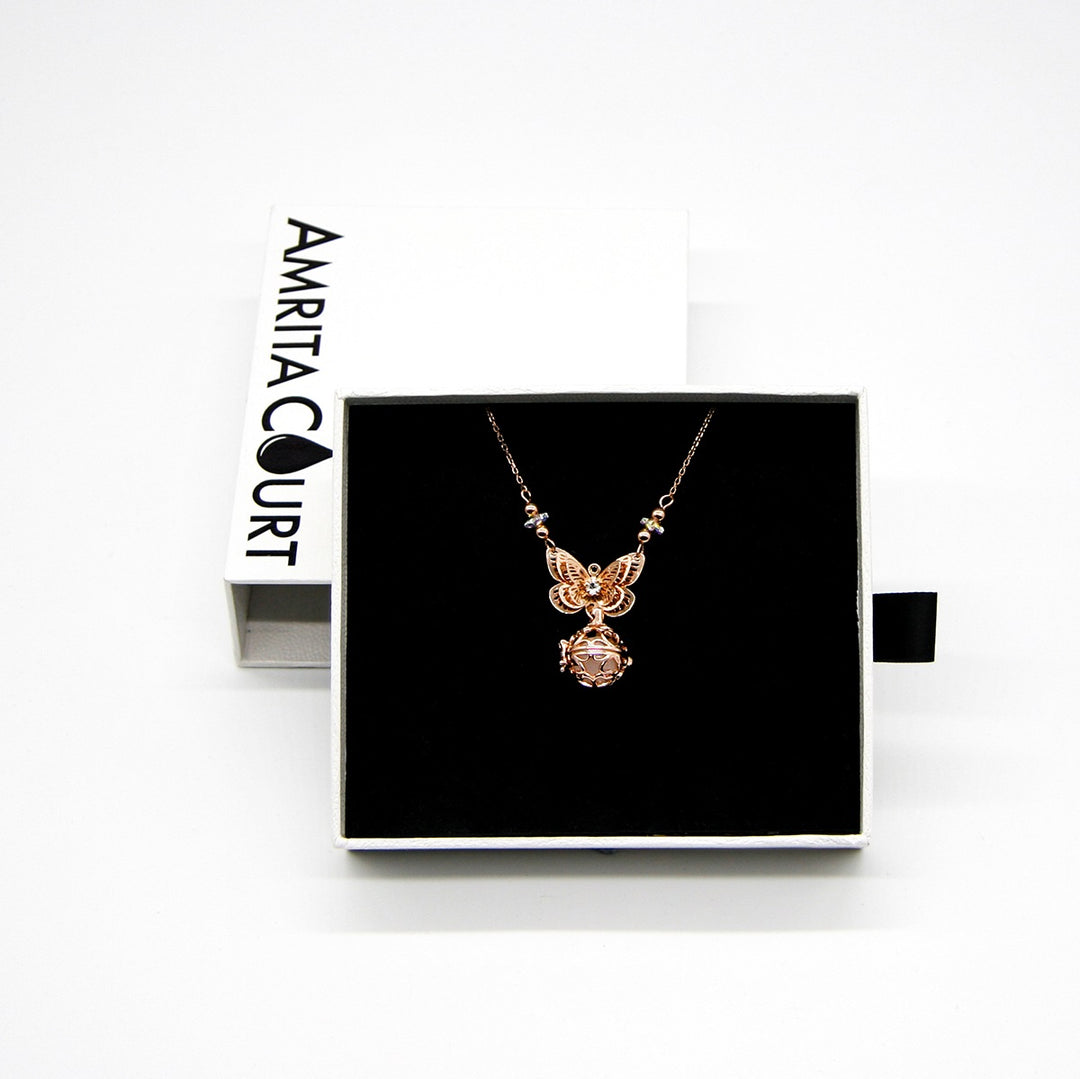 Gift Box - Butterfly Rose Gold Aroma Necklace + Purify Oil Blend โ image 3