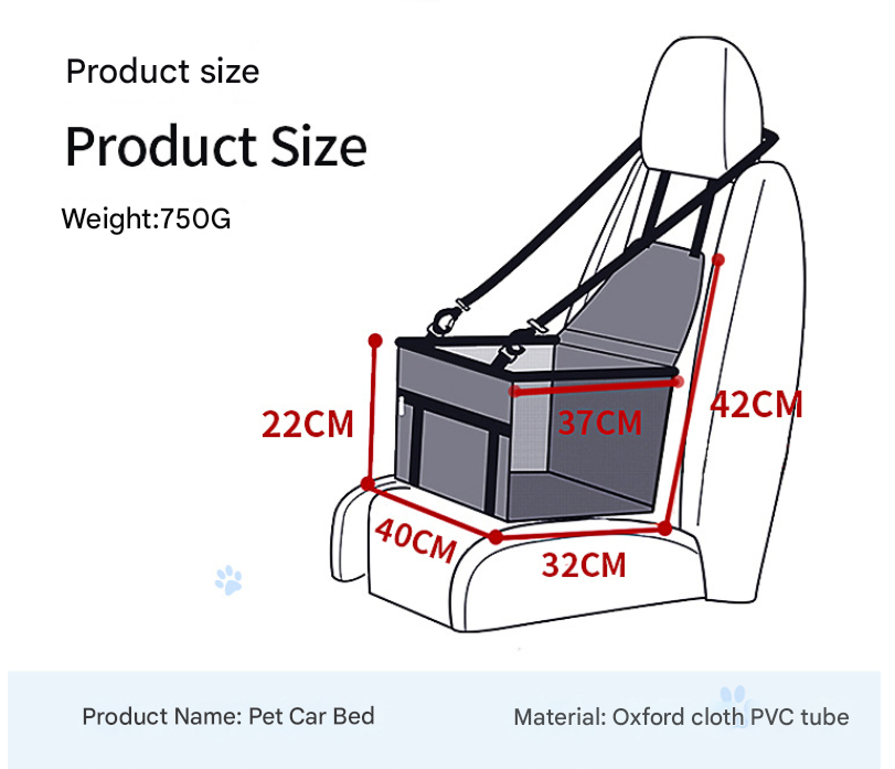Pink Portable Pet Car Seat for Dogs and Cats - Adjustable Car Seat Cover, Pet Travel Car Carrier with Safety Belt โ image 2