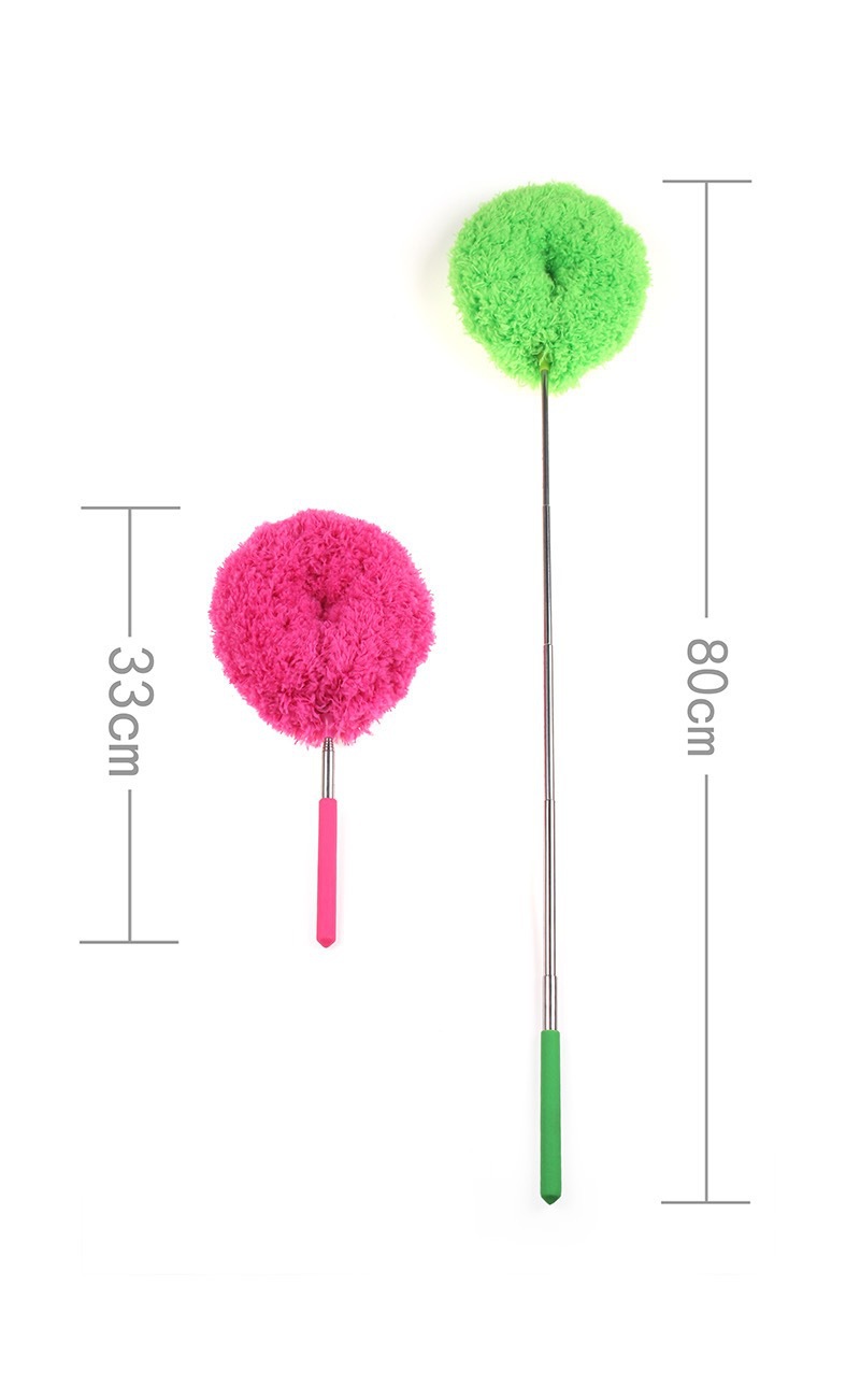 Green 4 Pack Telescopic Microfiber Duster with Extendable Stainless Steel Pole - Anti-Static Ceiling Fan Cleaning Tool for High Reach & Tight Gaps — image 5