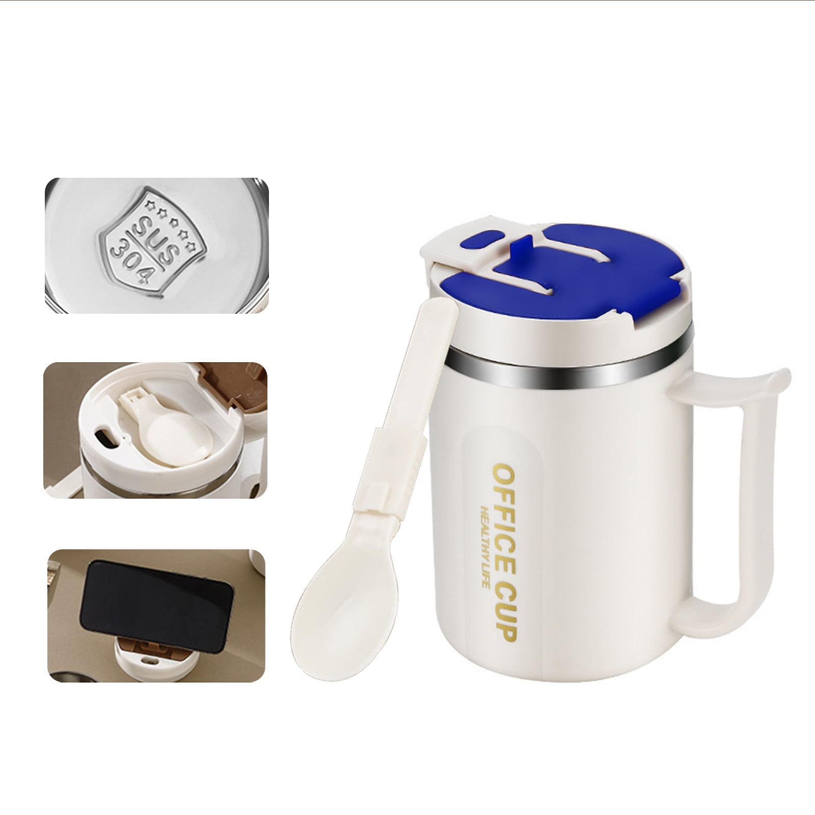 Insulated Coffee Mug with Handle & Lid - 17oz Stainless Steel Travel Tumbler, Double Wall Vacuum (Black) by 14_【Outdoor Ready】 Shockproof Camping Coffee Cup — image 6