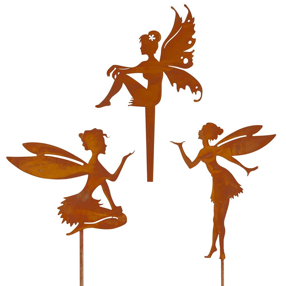 Decorative Garden Stakes Fairy Silhouette Metal Yard Stakes Arts Outdoor Garden Decor Spring Decor — image 6