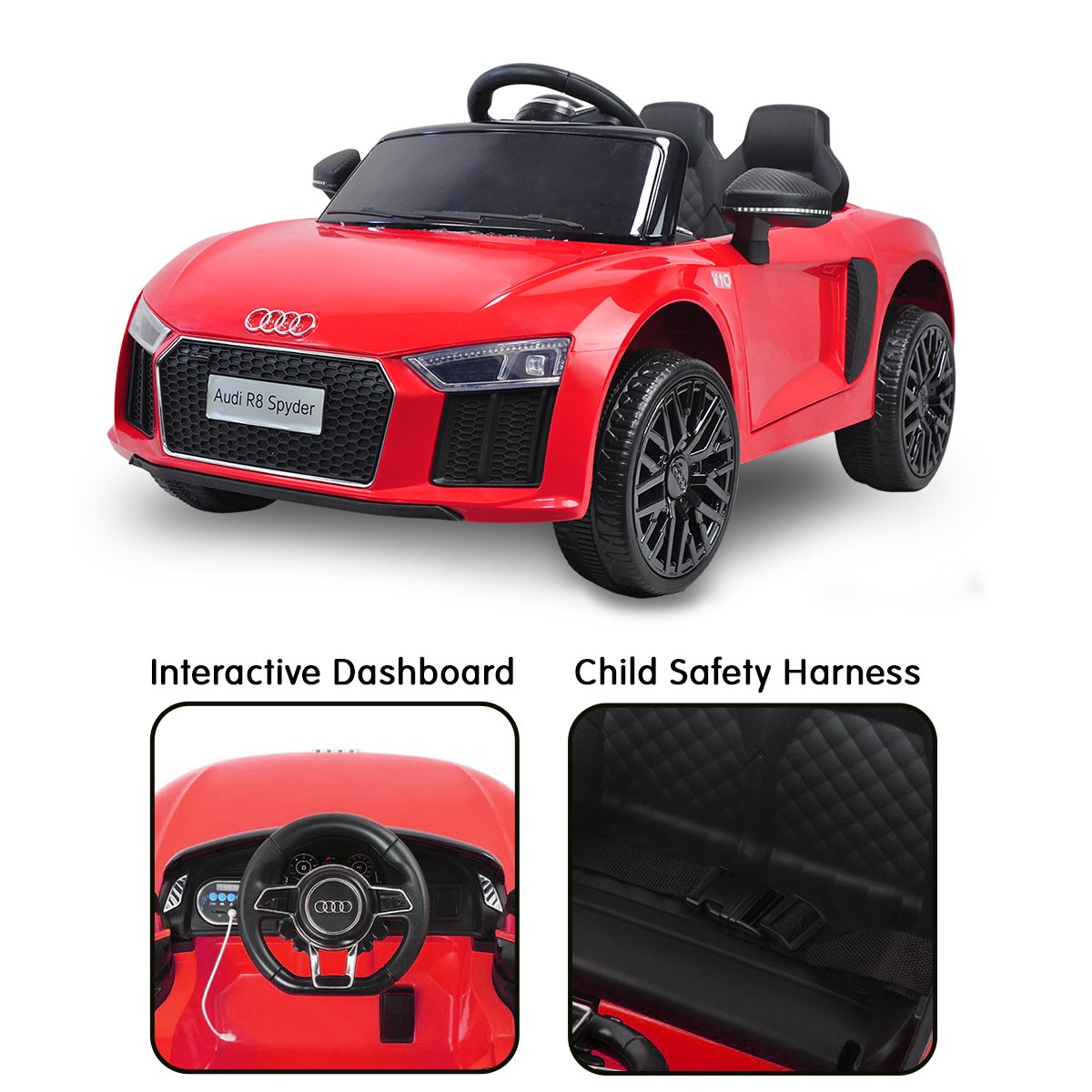 Kahuna R8 Spyder Audi Licensed Kids Electric Ride On Car Remote Control - Red — image 5