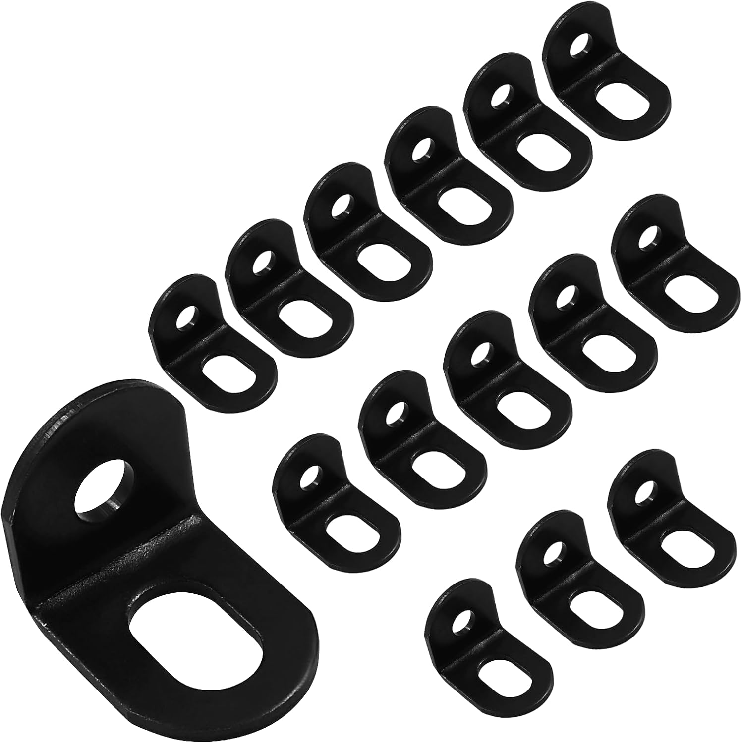 Biaungdo 15 Pcs 18x18x21mm/0.7"x0.7"x0.83" Adjustable Right Angle Brackets L-Shape Corner Brace Support Black — image 5