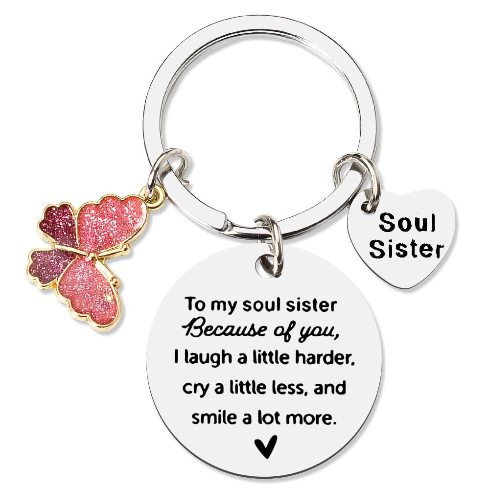 Sister Gifts from Sisters,Girlfriend Friendship Keychain,Funny Unique Birthday Gifts for Women、Graduation、Christmas