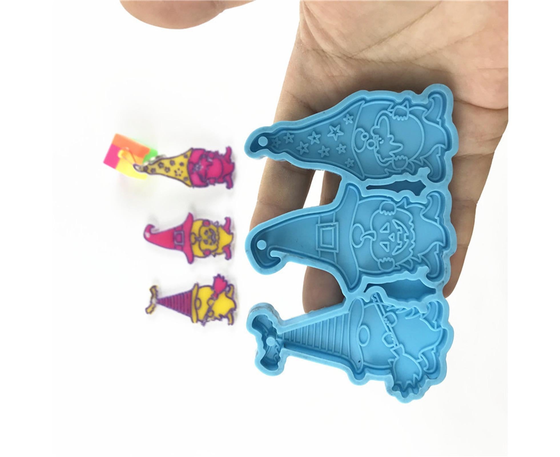 1 Set Keychain Mold Non Sticky Reusable DIY Silicone Easter Gnome Pendant Handicrafts Making Mold for Gift - Blue — image 5