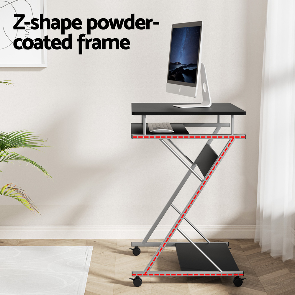 Artiss Computer Desk Mesh Office Chair Set Desks with Keyboard Shelf Try Black โ image 4