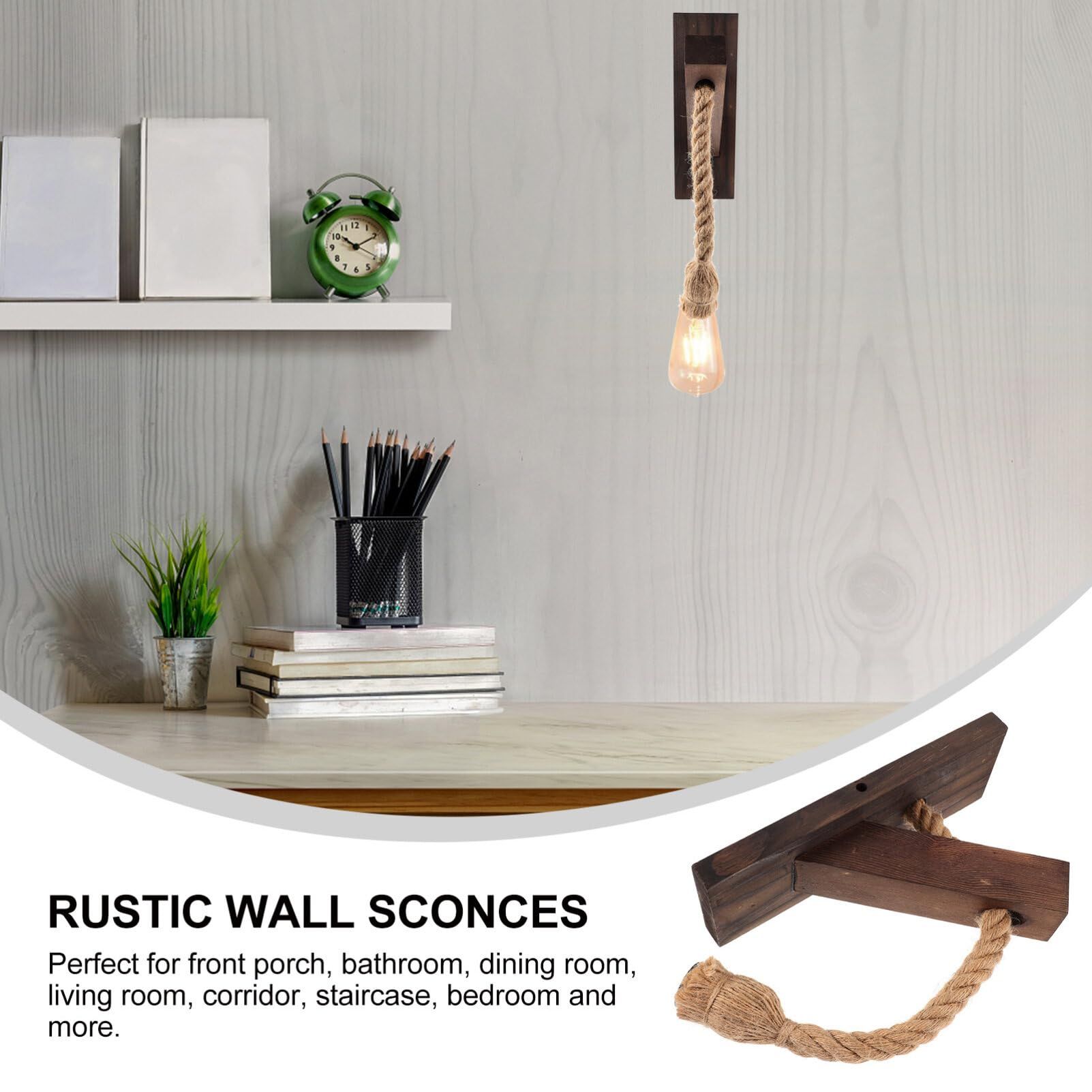 Wall Lights Decor Pendant Lights Chandeliers Iron Art Wall Lamp Rustic Wall Sconce Plug in Hanging Lamp Rustic Lamps for Nightstand โ image 2
