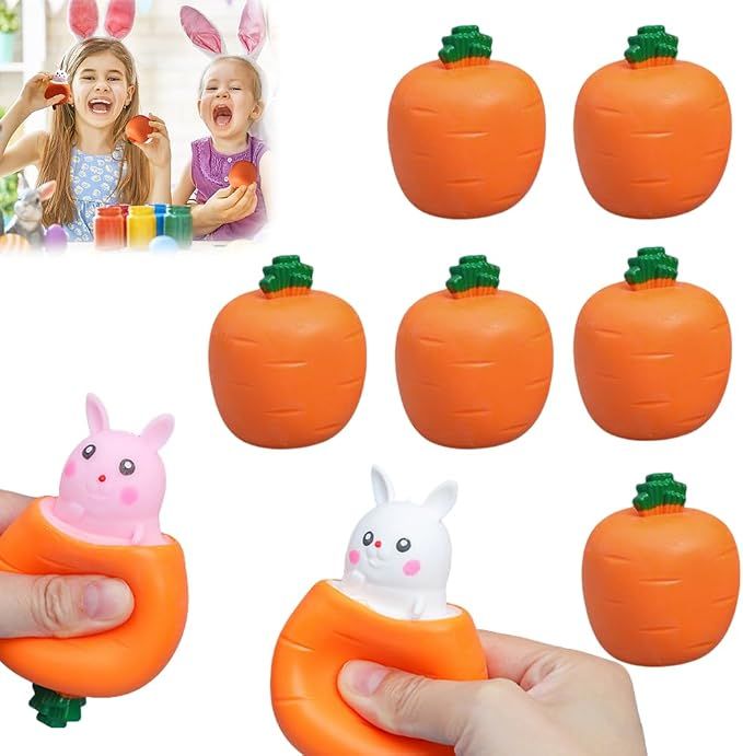 Easter Basket Essentials, Pop Up Carrot Bunny, Handmade Easter Rabbit, Squishy Carrot Rabbit Funny Novelty Toy, Carrot Rabbit Squeeze Toys Easter Basket
