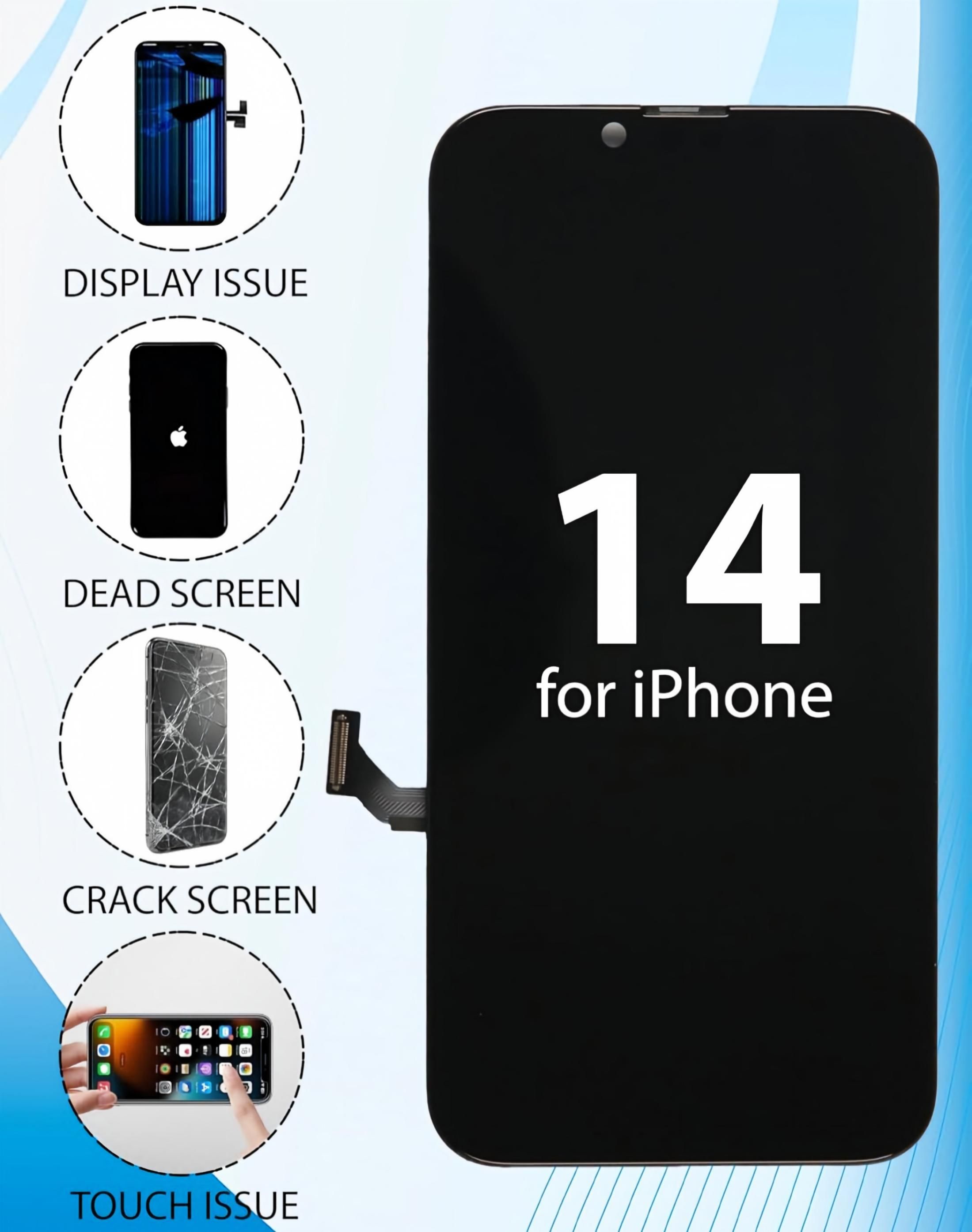 iPhone 14 Screen Replacement, 6.1 Inch Incell LCD Touch Digitizer Display Assembly — image 4