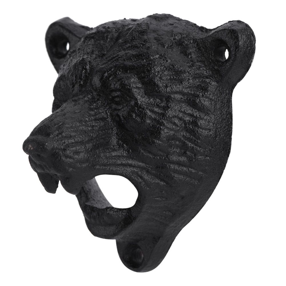 1Pc Cast Iron Bear Shape Wall Mounted Beer Soda Glass Bottle Cap Opener Kitchen Bar Tools Hot โ image 3