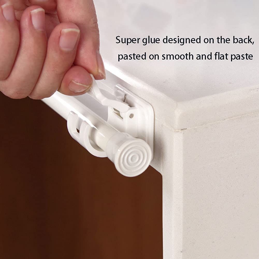 2PCS non drilled curtain rod bracket self-adhesive curtain rod hook non nail adjustable โ image 5
